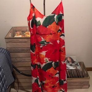 Zara Basic back Cutout floral dress.